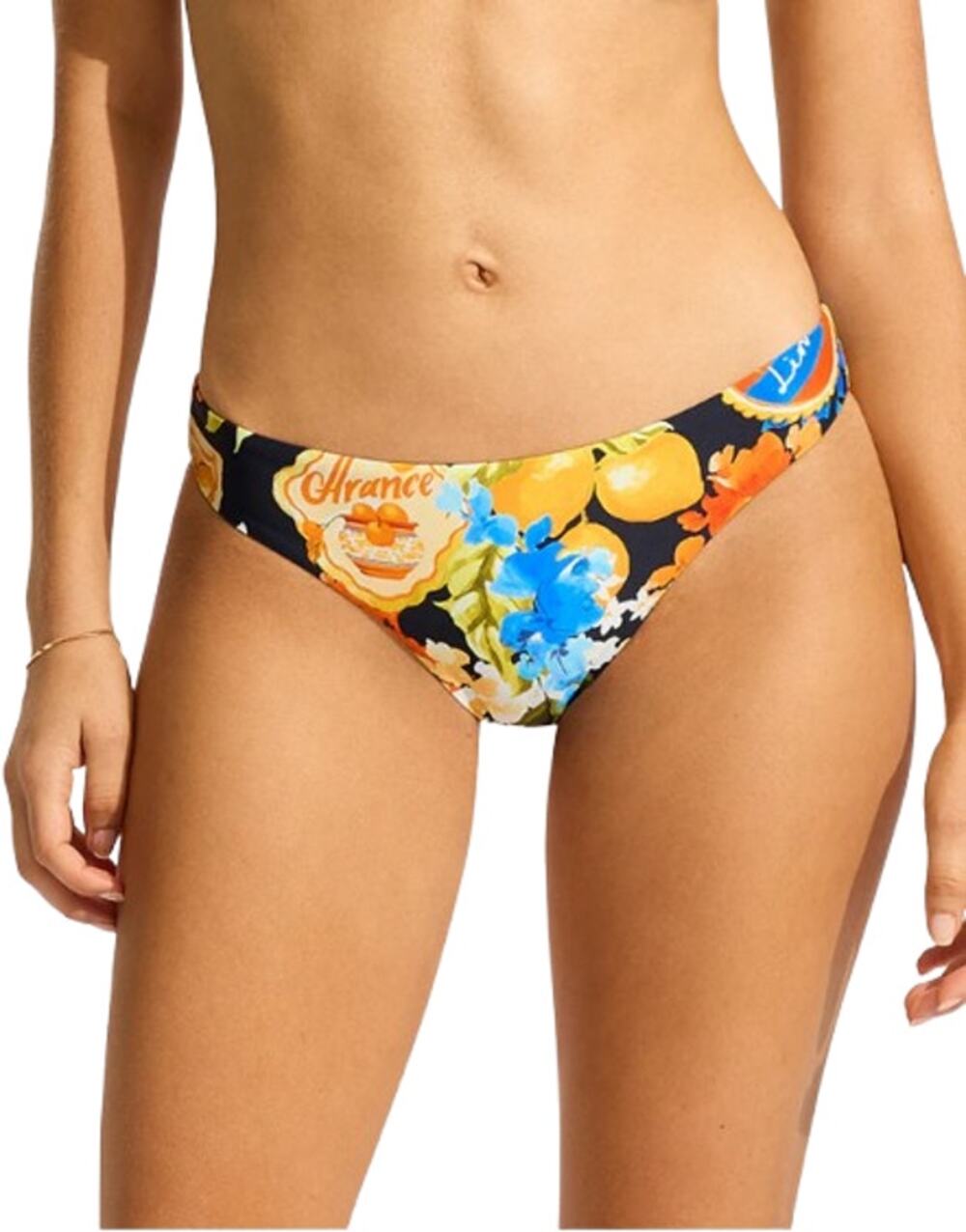SEAFOLLY Women's Ciao Bella Hipster Bikini Pant Size 10 Blue Yellow Printed NWT